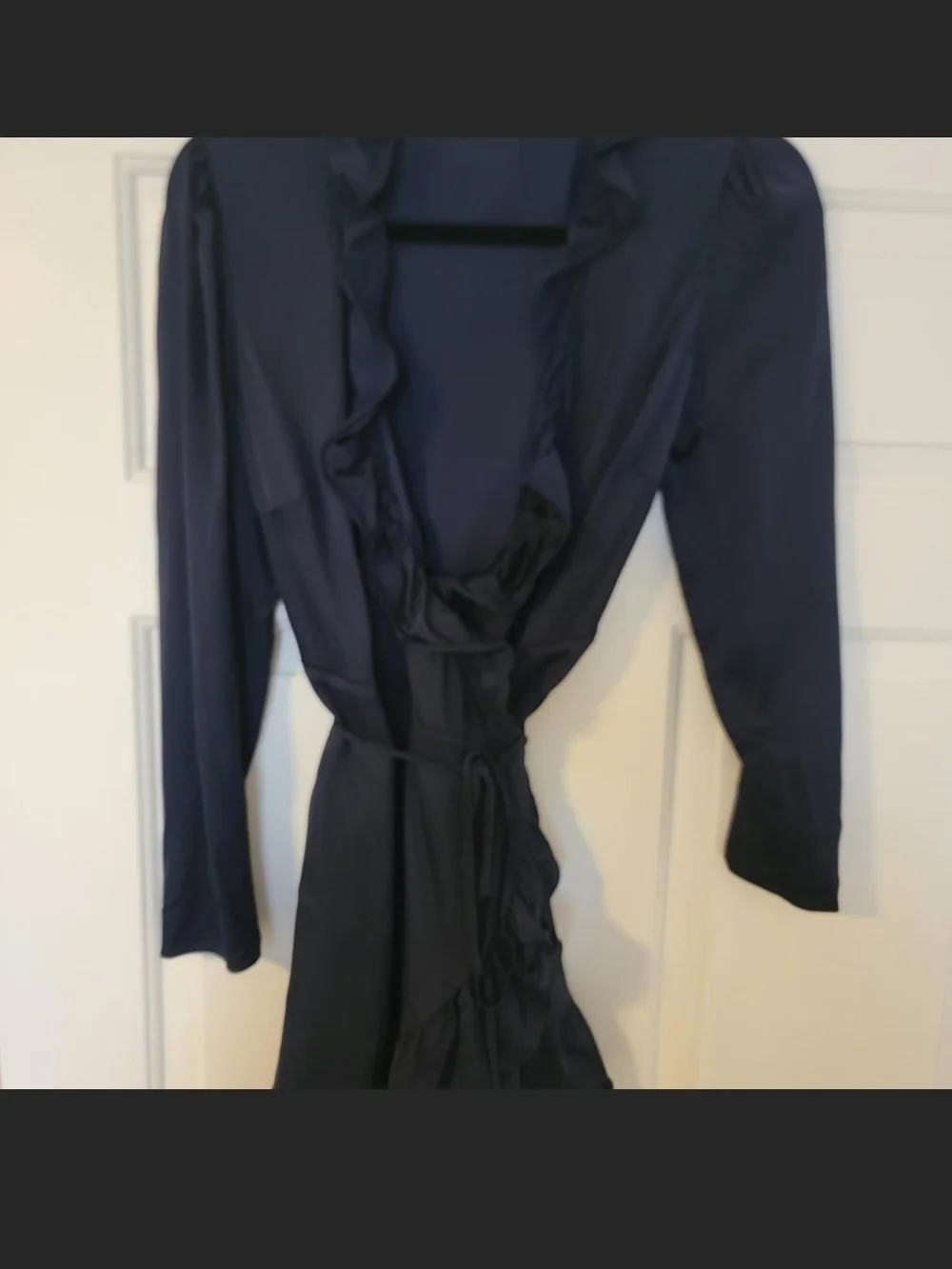 Sunday Best Navy Ruffle Wrap Mini Dress - Picture 3 of 5